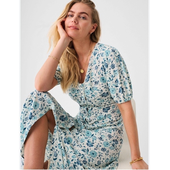 Faherty Sorrento Print Maxi Dress Dreamer Floral - Picture 3 of 12